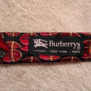 Burberrys Tie- Authentic, Vintage, Red and Black Tie